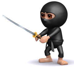 3d Ninja draws his Katana Sword © Steve Young