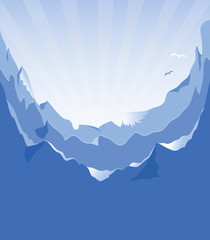 Mountain with birds vector format