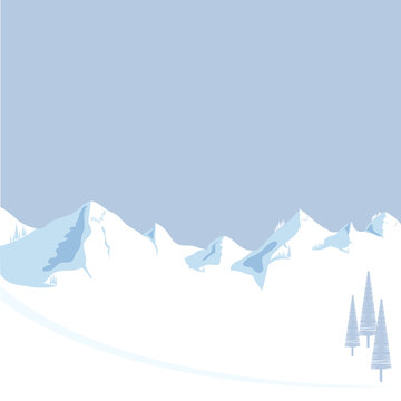 Mountain with tree vector format
