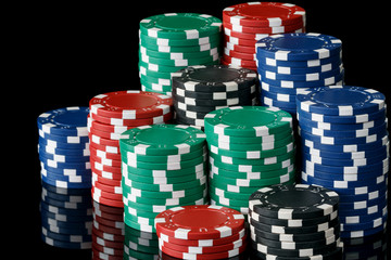 stacks of poker chips
