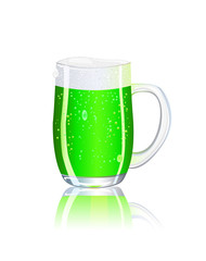 full detailed green beer mug illustration