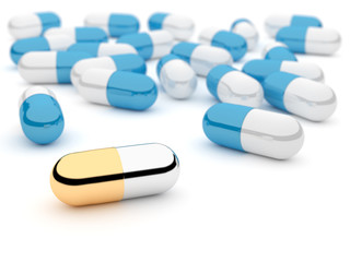 Gold silver 3D pill