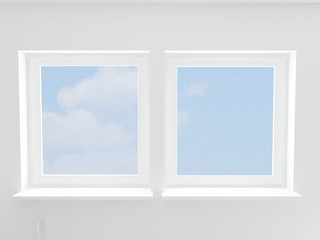 close window and the cloudy sky