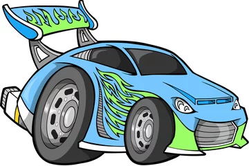 Foto op Plexiglas Hot-Rod Race-Car Vector Illustration © Blue Foliage