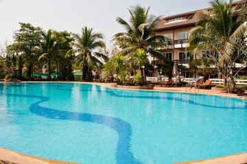 Fototapeta na wymiar Swimming pool in hotel Thailand