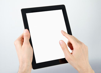Holding And Point On Electronic Tablet PC