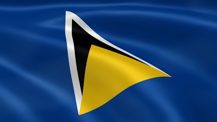 Saint Lucian flag in the wind