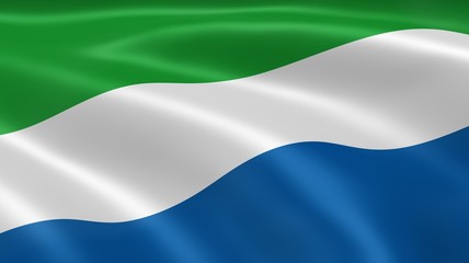 Sierra Leonean flag in the wind