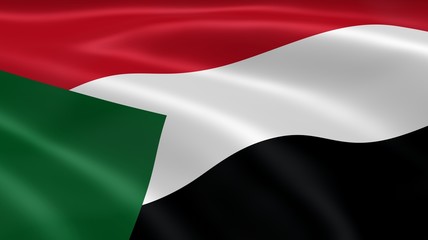 Sudanese flag in the wind