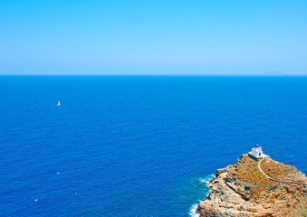 View to the sea from Chora of Sifnos island in Greece
