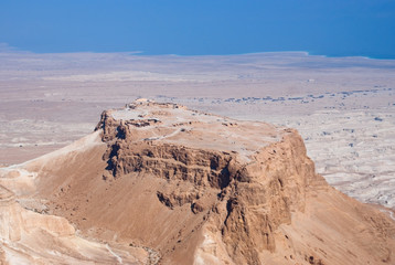 Birdseye view of Masada fortress, Israel