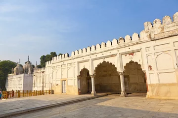 Keuken spatwand met foto Hammam and Mosque in RED FORT complex in Delhi, India. © travelview