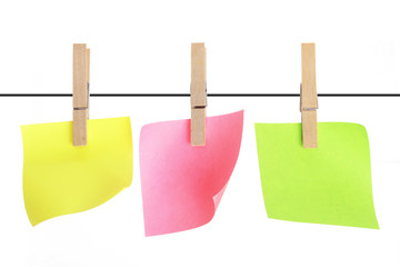 Adhesive Note Papers Hanging on Clothesline