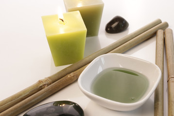 Spa background with bamboo and candles