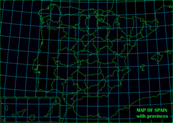 Map of spain in black