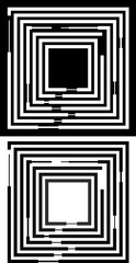 Abstract black and white squares