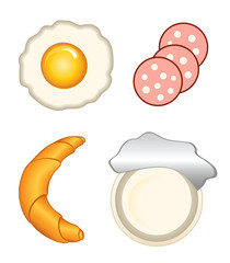 Breakfast icons izolated