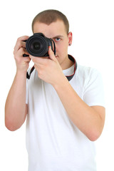 man with dslr camera