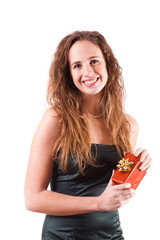 Young Woman with a Red Gift