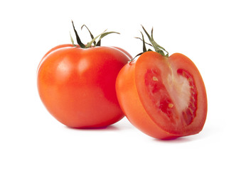 tomatoes on white background