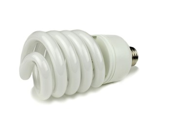 Saving bulb on white background