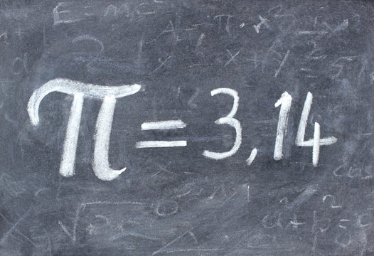 Pi number on blackboard