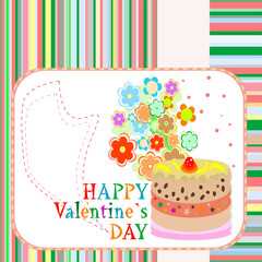 Delicious Love Cupcake with flowers and valentines greetings