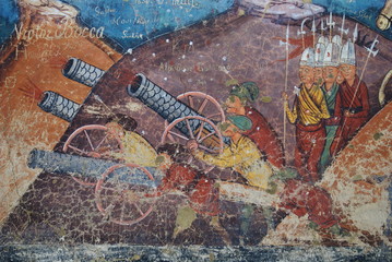 Moldovita, Siege of Constantinople fresco, particular