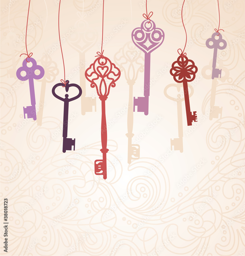 Poster absctract background with keys