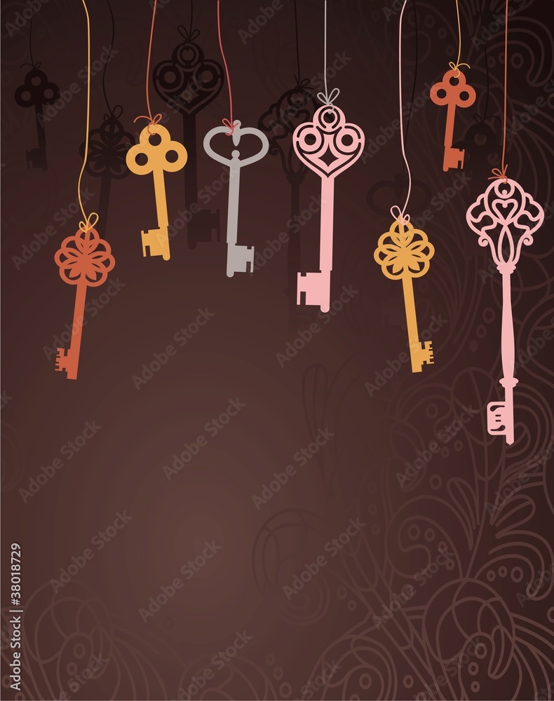Poster abstract vector background with keys