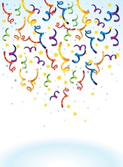 bright background with confetti with copy space for text