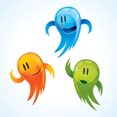 Photo sur Plexiglas Créatures mascottes amusantes de différentes couleurs et ambiances