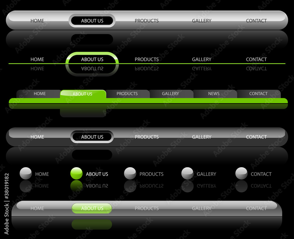 Wall mural editable website navigation templates - vector