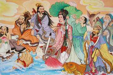Obraz na płótnie Canvas Painting at wall of Chinese church