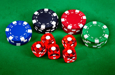 Casino chips. Photo gambling