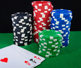 Casino chips. Photo gambling