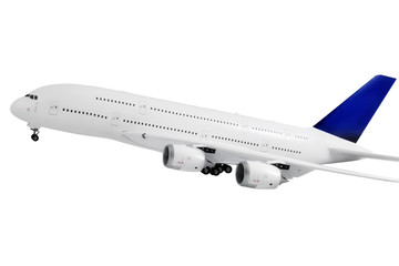 Modern airplane  on white.