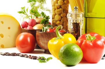 Fresh vegetables, spice  and oil