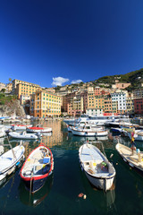 Obraz premium porticciolo di Camogli - harbor with fishing boats