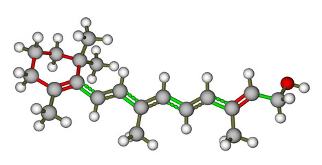 Retinol molecular model