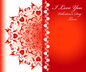 decorative background with heart and curl
