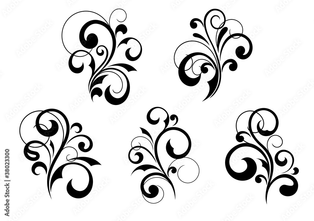 Poster Retro elements and patterns