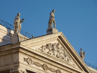Obraz premium The neo classical front of the national theatre in Lisbon