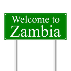 Welcome to Zambia, concept road sign