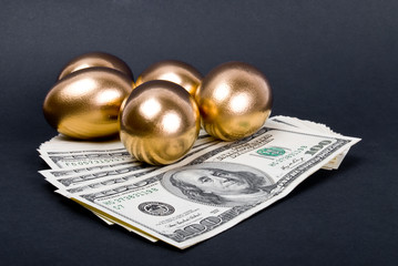 Golden eggs. A symbol of making money and successful investment