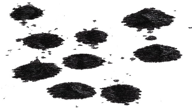Ink blot dripping, isolated on white background