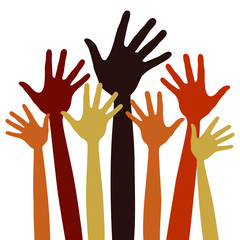 Happy hands vector illustration.