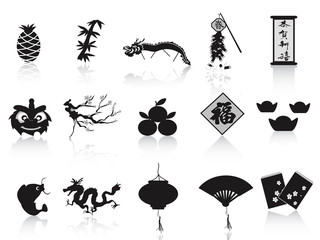 black chinese new year icon