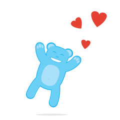 cartoon bear boy in love