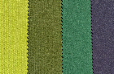 Muestra de tela en colores verde y azul